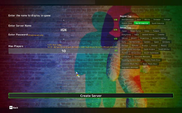 Multiplayer server creation